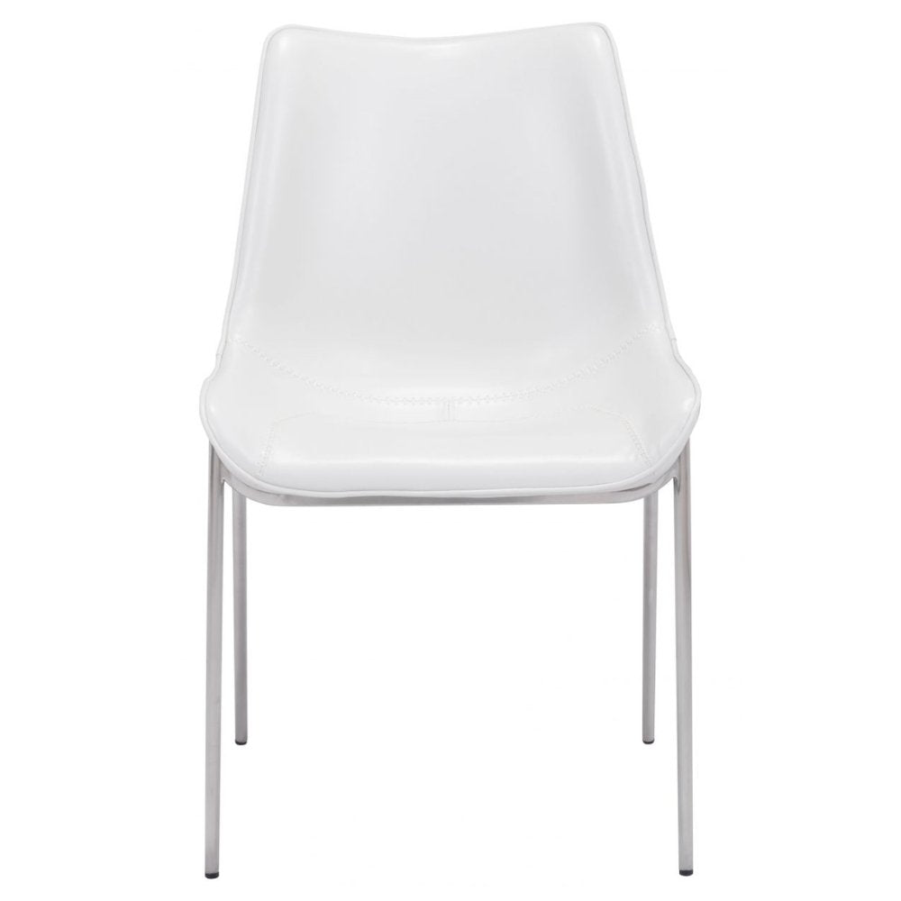 NOGAL BEAT MAGNUS | Silla para Comedor Restaurante | Patas Acero Inoxidable | Varios Colores | Piel Sintetica | Interior - 101270 - Zuo - NOGAL BEAT -