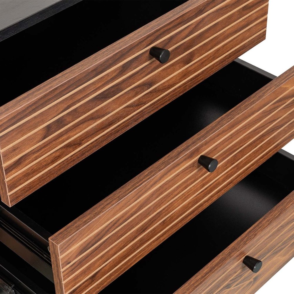 Nogal Beat Piamonte 160x40 Negro Credenza - CRED0903527 - Mundo In - NOGAL BEAT -
