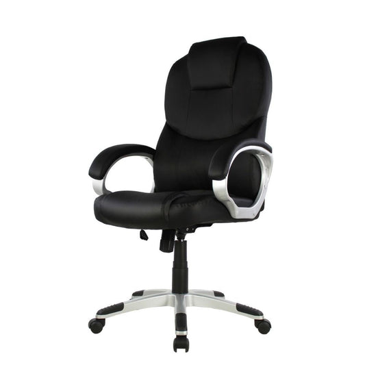 SILLA KINGSTRONG MOB-1107 Segovia SILL0903524 | Silla Ejecutiva Uso de Oficina | Base Estrella Giratoria | Tapizado Tela | Poliuretano | Interior | Poliuretano Alto Respaldo Tela Tipo “Mesh” Acero Cromado Soporte Lumbar Estrella Cromada Base Móvil Plastificada Tipo Estrella con Rodajas Negra Para Buena Postura Base Pistón Neumático Palanca Reguladora Comodidad Buen Diseño Oficina Home Office Corporativo Rodajas de Nylon Comodidad Espacio de Trabajo Alta Calidad Acojinamiento Extra en Zona de Cabeza y Borde