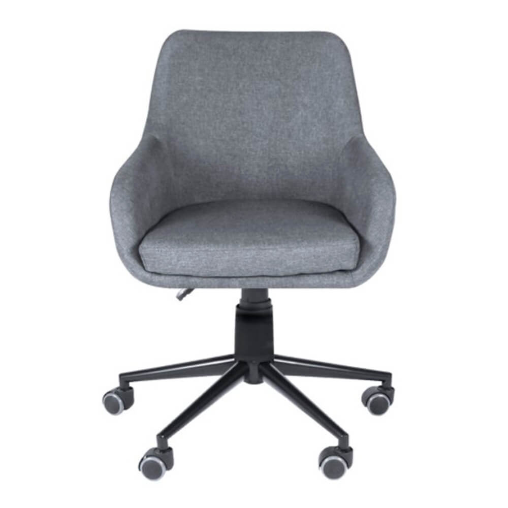 Silla de oficina secretarial Marsella con asiento y respaldo tapizados en tela y base estrella metálica