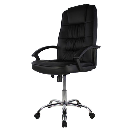 SILLA KINGSTRONG MOB-D68 Soria SILL0903519 | Silla Ejecutiva Uso de Oficina | Base Estrella Cromada | Tapiz PU | Poliuretano | Interior | Acero Cromado Tapizado en PU Poliuretano Respaldo Acojinado Reclinable Largos Descansabrazos Base Móvil  Estrella Cromada Para Buena Postura Base Pistón Neumático Palanca Reguladora Comodidad Buen Diseño Oficina Home Office Corporativo Rodajas de Nylon Comodidad Espacio de Trabajo Mundo In