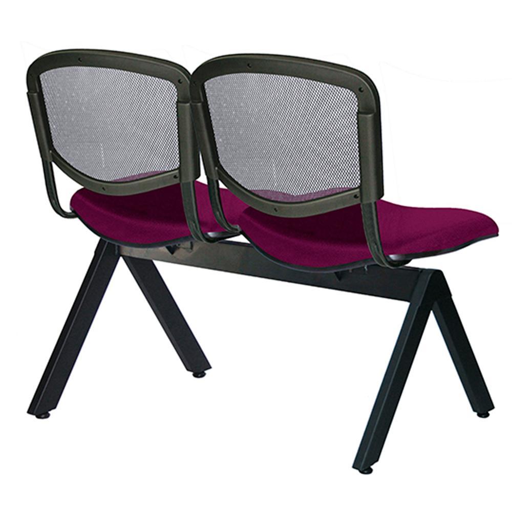 Offiho Banca Ellitico Net Ohr-2400-2P Visita Malla Hule Espuma Laminado Flexible Base Acero Travesaños Uso Interior - OHR-2400-2P - OFFIHO - NOGAL BEAT - Banca