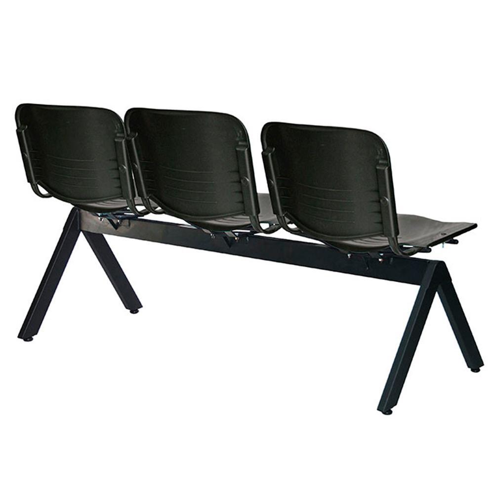 Offiho Banca Ellitico Ohr-2600-3P 3 Asientos Polipropileno Base 4 Puntas Acero Tubular Uso Interior - OHR-2600-3P - OFFIHO - NOGAL BEAT - Banca