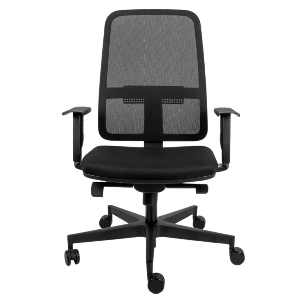 Offiho Black Silla Blaze Ohe-23 Operativa Malla Negra Base Estrella Con Rodajas Uso Interior - OHE-23 - OFFIHO - NOGAL BEAT - Silla para oficina