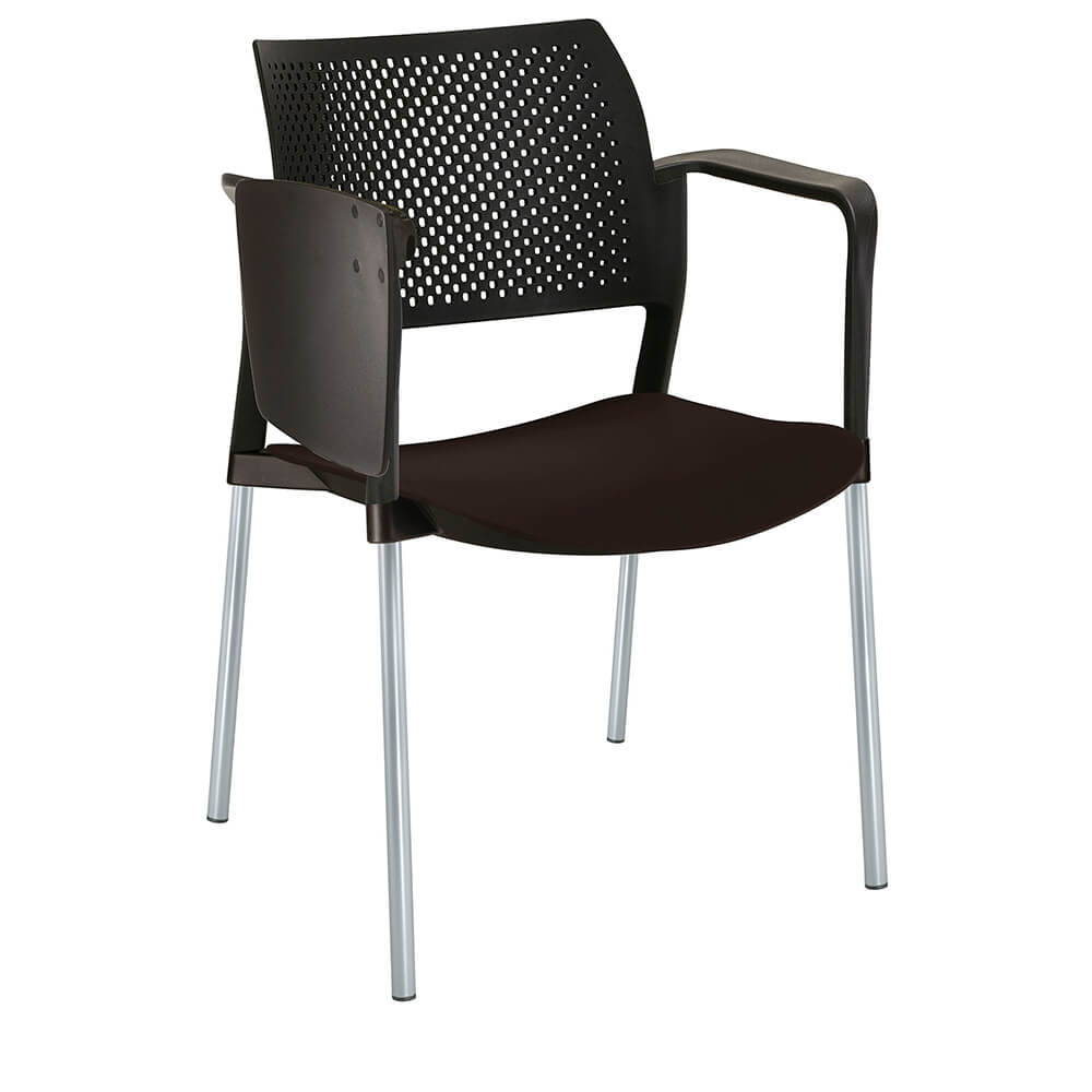 PUPITRE OFFIHO KYOS OHP-323 | Pupitre para Aula Capacitación | Paleta Lateral Abatible | Negro | Polipropileno | Interior | Universidad Butaca Mesabanco