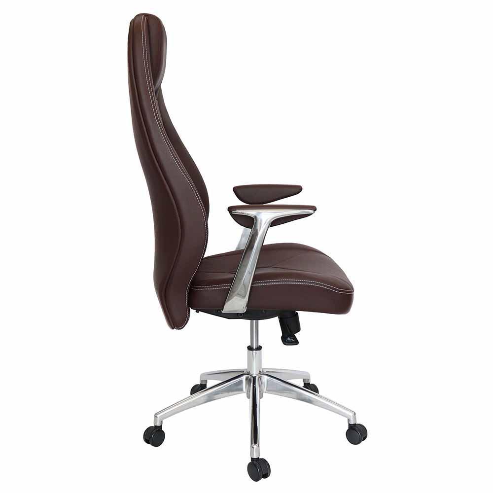 Offiho Silla Alufsen Ohe-405 Oficina Ejecutiva Respaldo Alto Base Estrella - OHE-405 - OFFIHO - NOGAL BEAT - Silla para oficina
