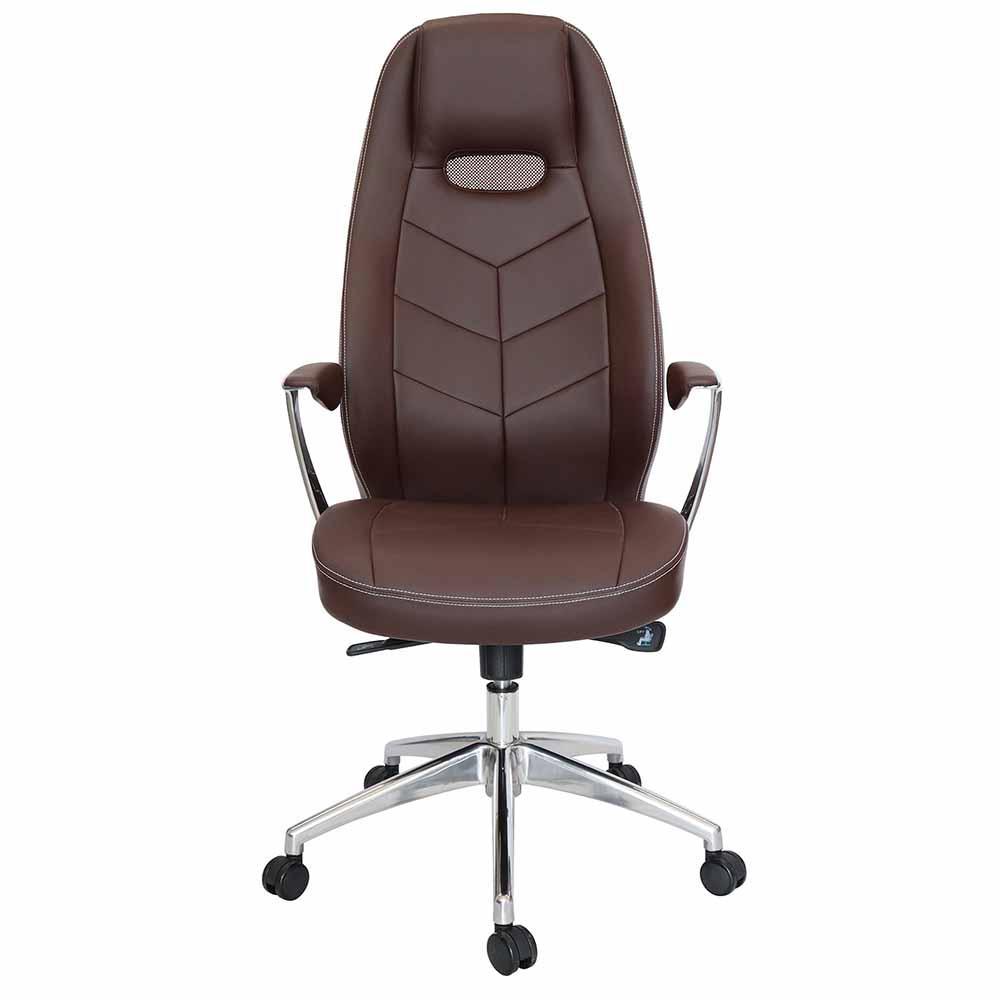 Offiho Silla Alufsen Ohe-405 Oficina Ejecutiva Respaldo Alto Base Estrella - OHE-405 - OFFIHO - NOGAL BEAT - Silla para oficina
