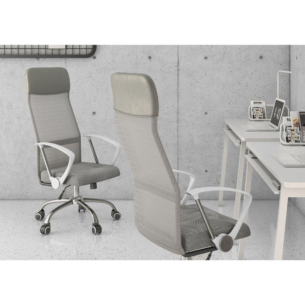 Offiho Silla Economalla Blanco Operativa Malla Blanca Base Estrella Rodajas Uso Interior - Economalla Blanco - OFFIHO - NOGAL BEAT - Sillas