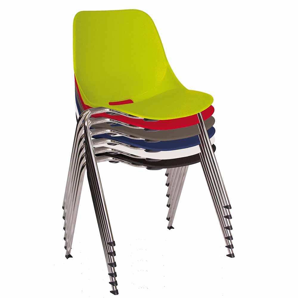 Offiho Silla Quick Ohv-47 Acero Tubular De 3/4" Calibre 16 Asiento Y Respaldo De Una Sola Pieza En Polipropileno - OHV-47 - OFFIHO - NOGAL BEAT - Sillas