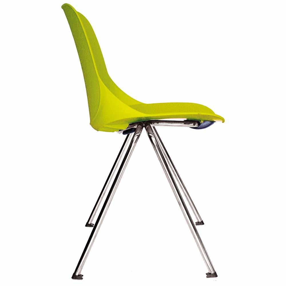 Offiho Silla Quick Ohv-47 Acero Tubular De 3/4" Calibre 16 Asiento Y Respaldo De Una Sola Pieza En Polipropileno - OHV-47 - OFFIHO - NOGAL BEAT - Sillas