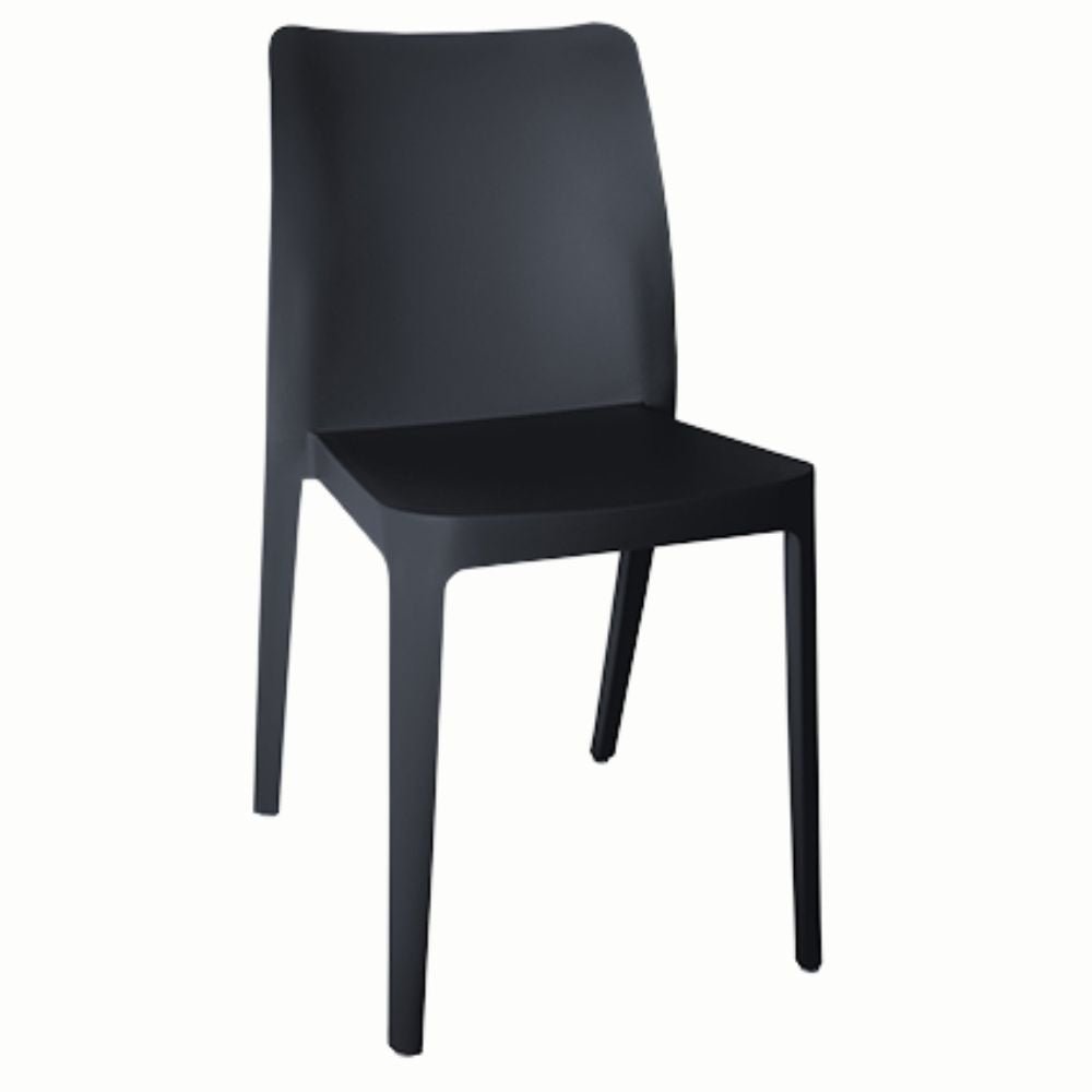 SILLA OFFIHO SOLEI OHV-59 | Silla para Terraza Aire Libre | Resistente Rayos UV | Varios Colores | Polipropileno | Interior + Exterior | Restaurante Cafetería Jardín Patio Colorida Blanca Capucciono Negro Gris Antracita Rojo Intemperie