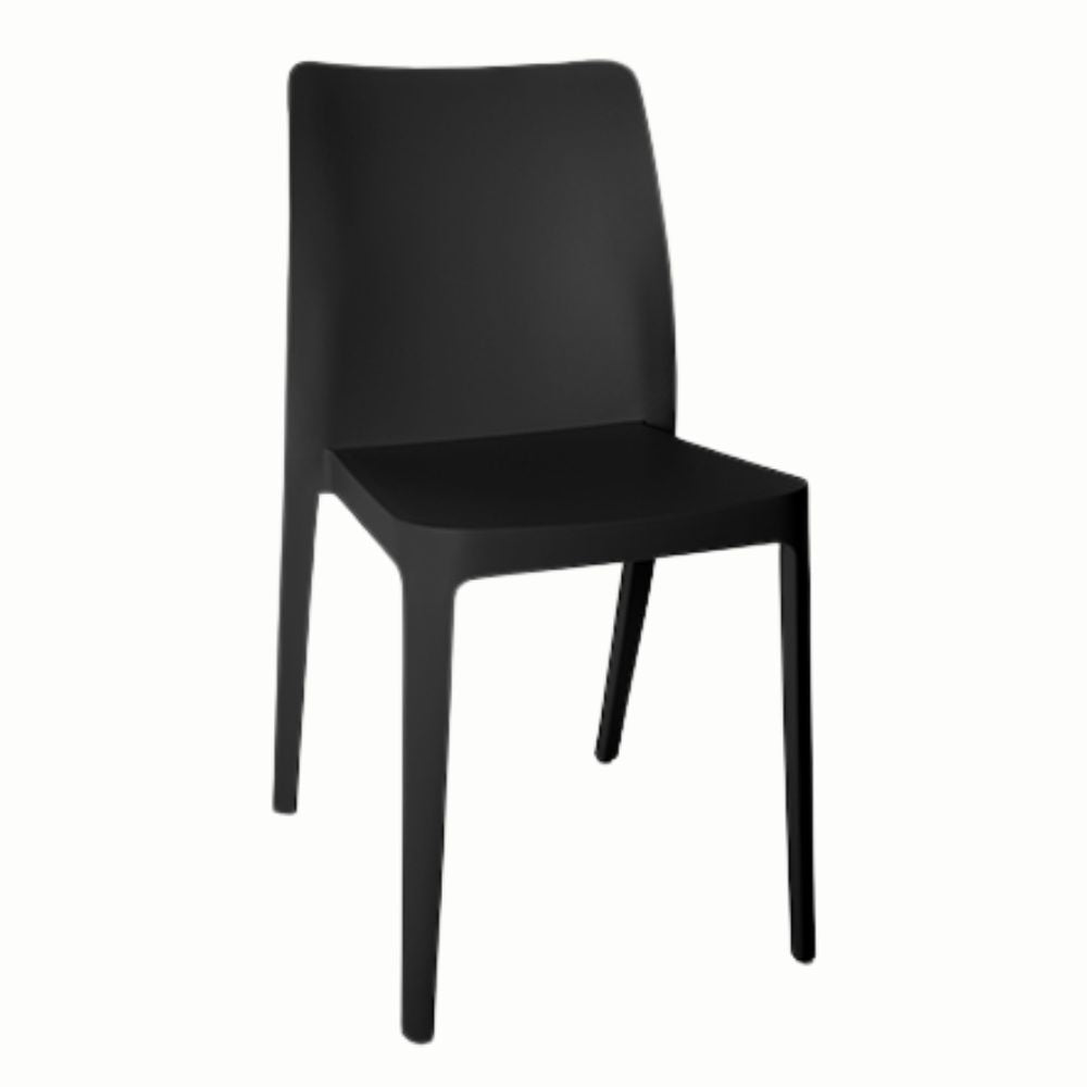 SILLA OFFIHO SOLEI OHV-59 | Silla para Terraza Aire Libre | Resistente Rayos UV | Varios Colores | Polipropileno | Interior + Exterior | Restaurante Cafetería Jardín Patio Colorida Blanca Capucciono Negro Gris Antracita Rojo Intemperie