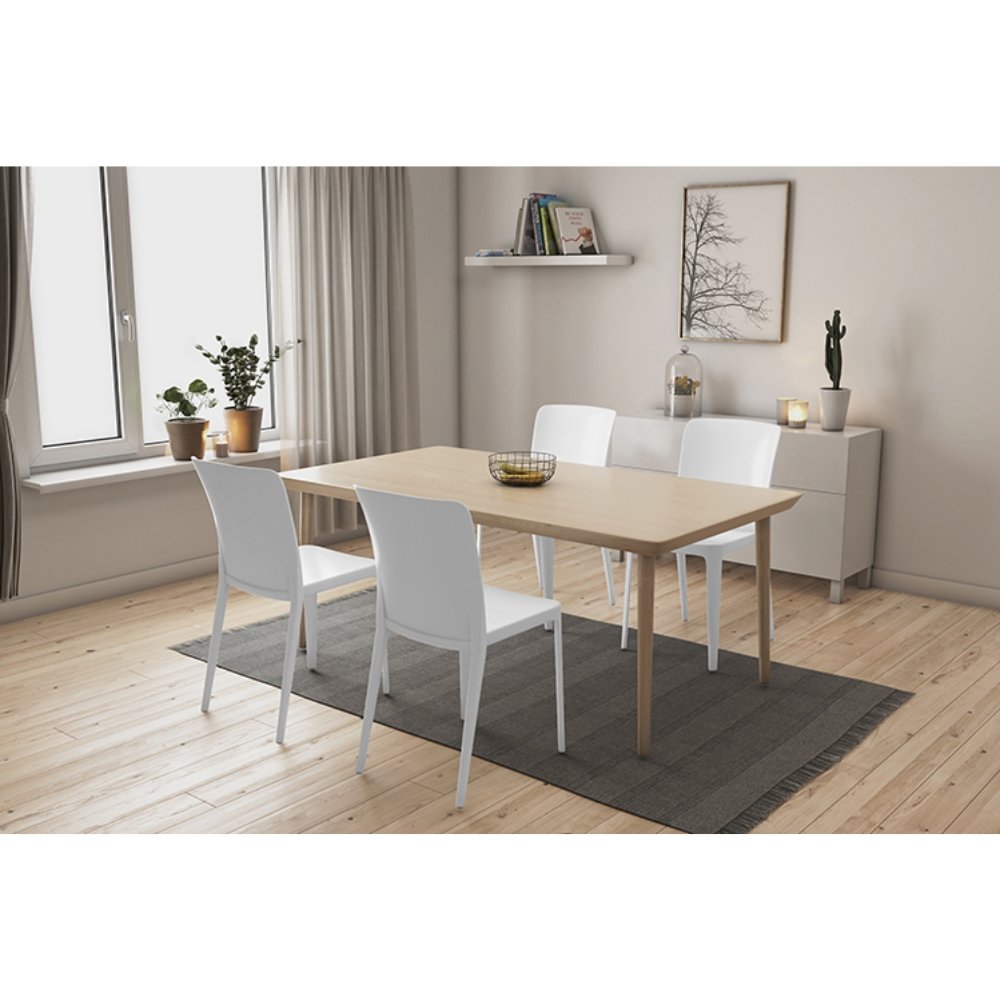 SILLA OFFIHO SOLEI OHV-59 | Silla para Terraza Aire Libre | Resistente Rayos UV | Varios Colores | Polipropileno | Interior + Exterior | Restaurante Cafetería Jardín Patio Colorida Blanca Capucciono Negro Gris Antracita Rojo Intemperie Ambientada