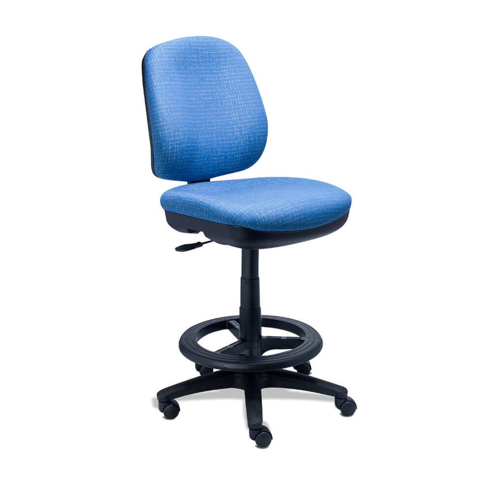 Requiez Silla Trabajo Version Banco Alto Descansa Pies RS-460/45 Base Estrella Nylon - RS-460/45 - Requiez - NOGAL BEAT - Silla para oficina