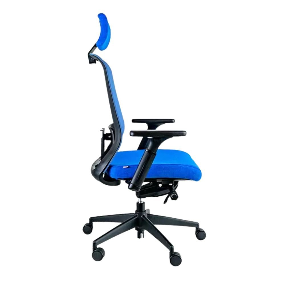 Silla de Oficina Ejecutiva Ergonómica - REQUIEZ RE-1600 AZUL - Azul - Respaldo Mesh con Brazos y Cabeza Tapizada 5 Puntas Sillas Directivas Sillas De Oficina Uso Directivo Sillas Ejecutivas Mobiliario Directivo Sillas De Liderazgo Confort Ejecutivo Ergonomía Ejecutiva Diseño Ejecutivo Calidad Ejecutiva Estilo Directivo Sillas Premium Soluciones Ejecutivas Espacios Directivos Innovación Directiva Sillas Para Directivos