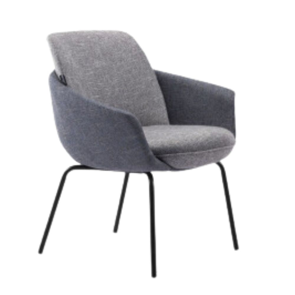 SILLA BRATTI NEXUS 1 PLAZA | Silla Ocasional Decorativa | Poliuretano Inyectado | Varios Colores | Base Metálica Negra | Interior - Nexus 1 Plaza Addison - Techno - NOGAL BEAT - silla