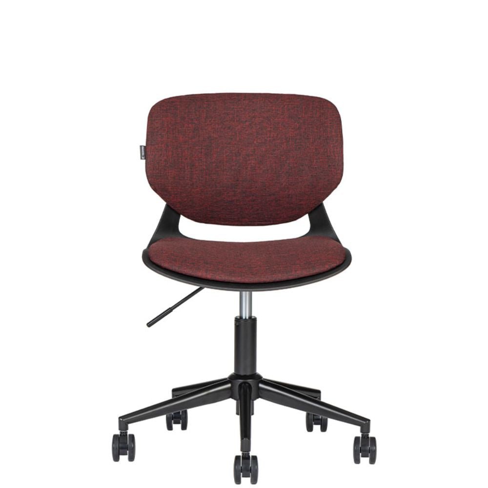 SILLA BRATTI VELA CON RODAJAS | Silla Secretarial para Oficina | Estructura Polipropileno | Base Estrella con rodajas | Interior - VELA CON RODAJAS Asiento y respaldo tapizado Addison - Bratti - NOGAL BEAT -