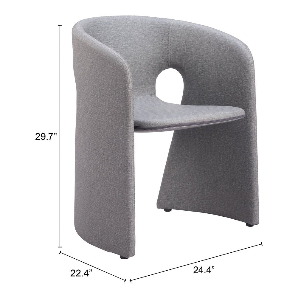 Silla Comercial para Desayunador - ZUO ROSYTH - Gris Pizarra - Asiento y Respaldo Tapizados en Lino Sintético - 110124 - Zuo - NOGAL BEAT - Silla Comercial Interior