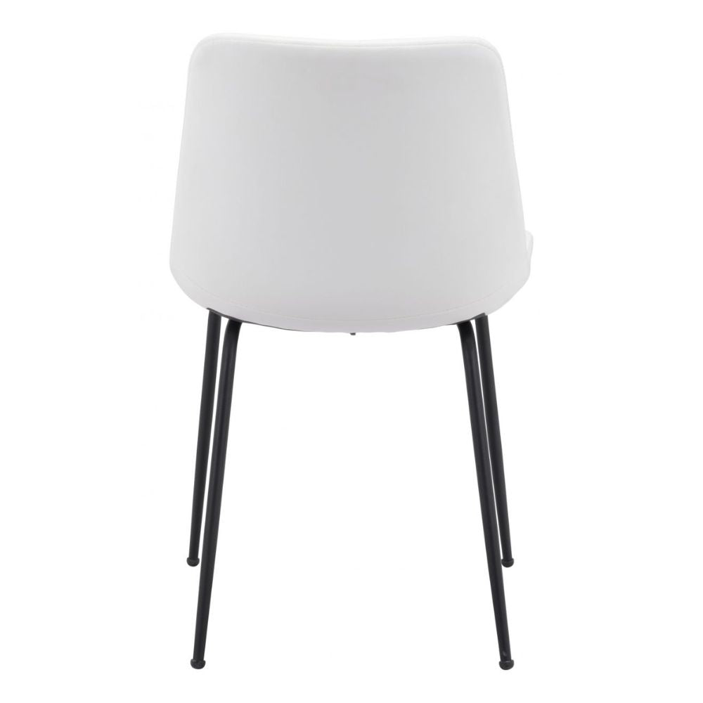 Silla Comercial para Hotel - ZUO BYRON DINING CHAIR WHITE 101779 - Blanco - Asiento y Respaldo Tapizados - 101779 - Zuo - NOGAL BEAT - Sillas