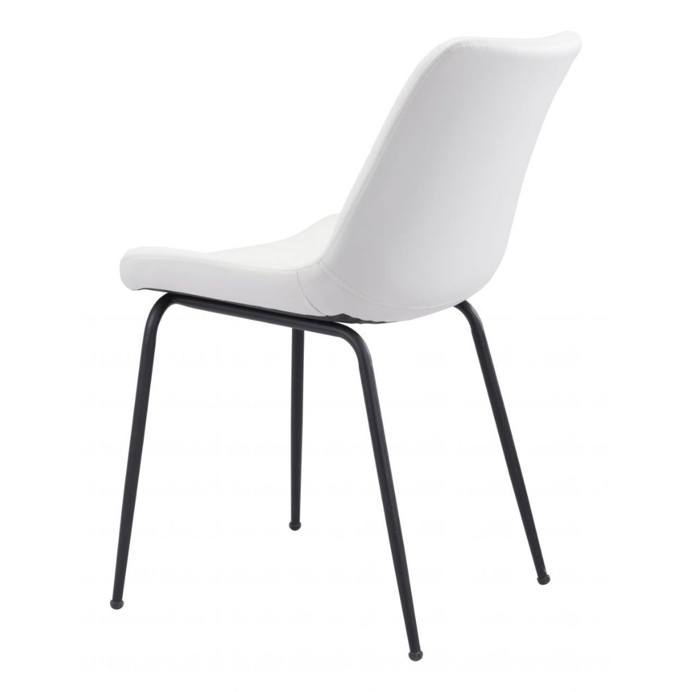 Silla Comercial para Hotel - ZUO BYRON DINING CHAIR WHITE 101779 - Blanco - Asiento y Respaldo Tapizados - 101779 - Zuo - NOGAL BEAT - Sillas
