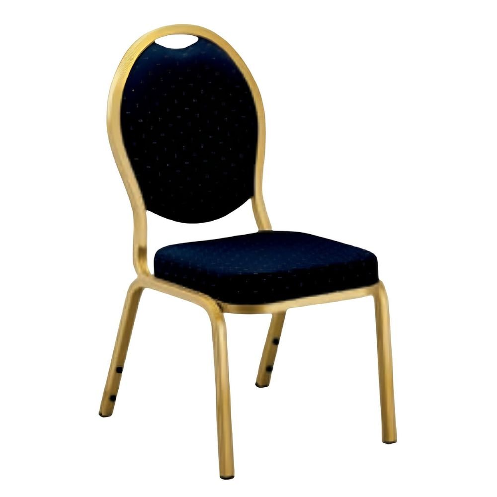 Silla Comercial para Reuniones y Eventos Apilable - RESOL OPERA - Varios Colores - 4 Puntas con Estructura Oro y de Aluminio - 66115 - Resol - NOGAL BEAT - Sillas