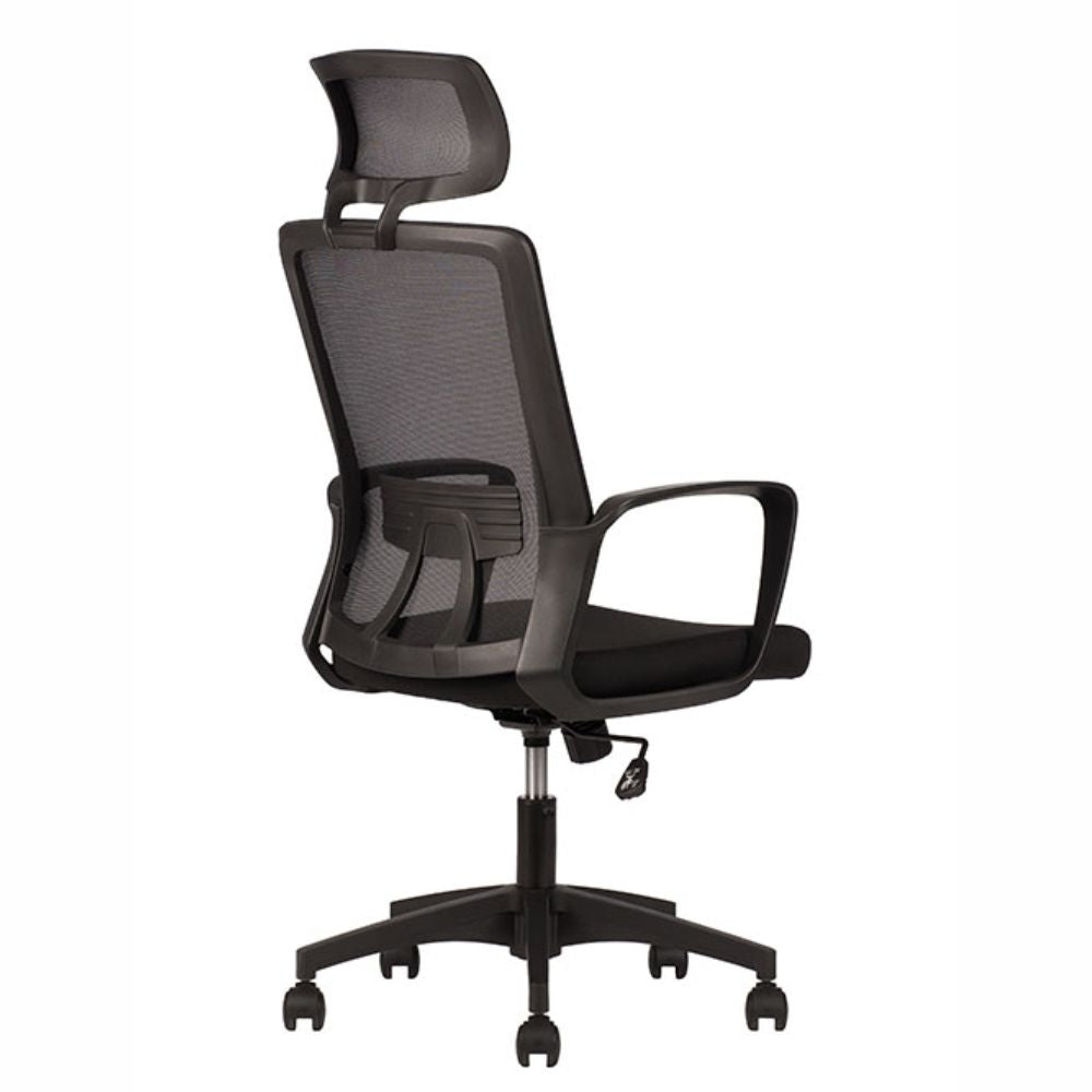 Silla De Oficina Ejecutiva Soporte Lumbar - TECHNO PLAY RESPALDO ALTO - Negro - Respaldo y Asiento Tapizado - PLAY RESPALDO ALTO Negro - Techno - NOGAL BEAT -