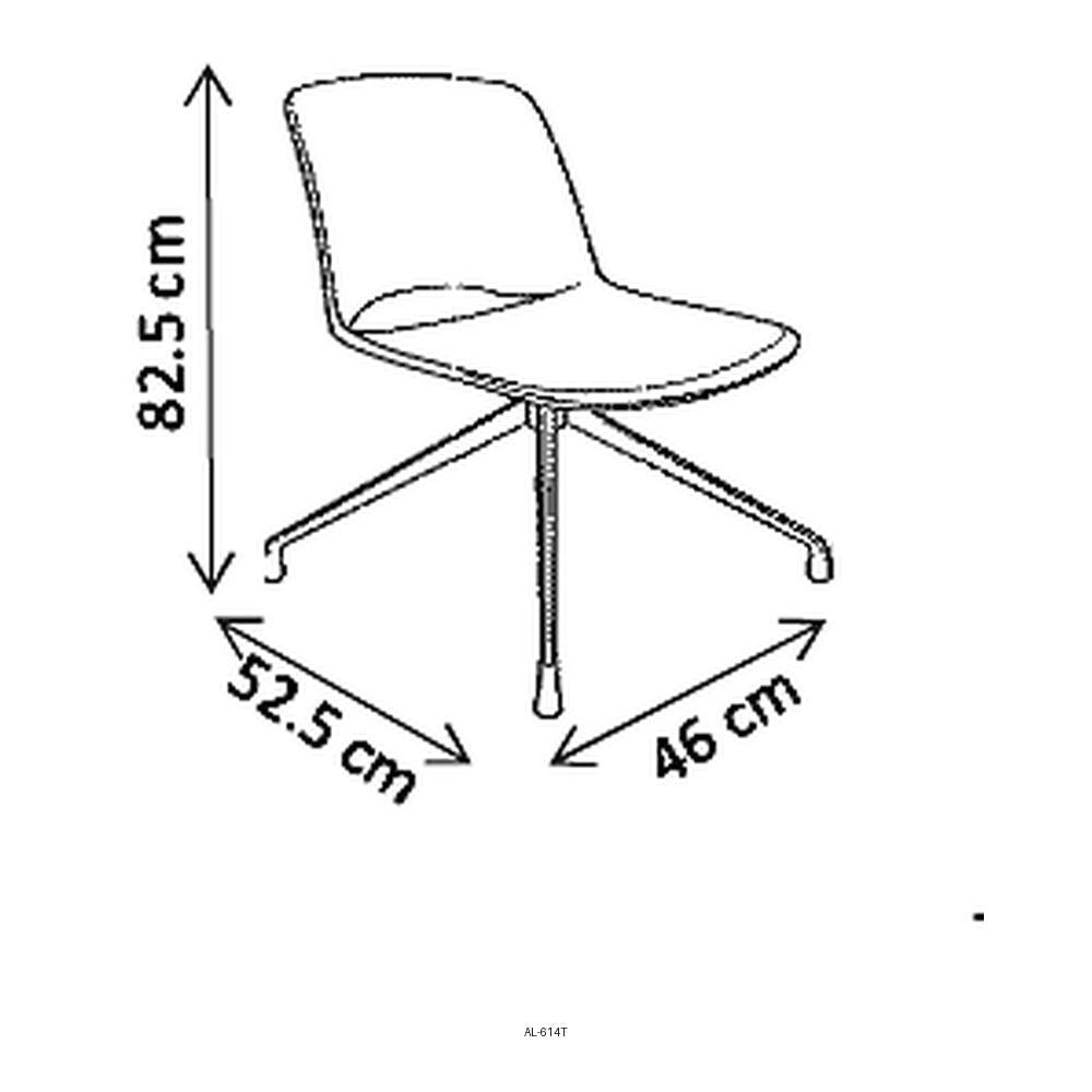 Silla de Oficina Operativa 4 Puntas con Pad en Asiento - VERSA ALTUS PITCH - Estructura Aluminio - AL-614T - VERSA - NOGAL BEAT - Silla Operativa