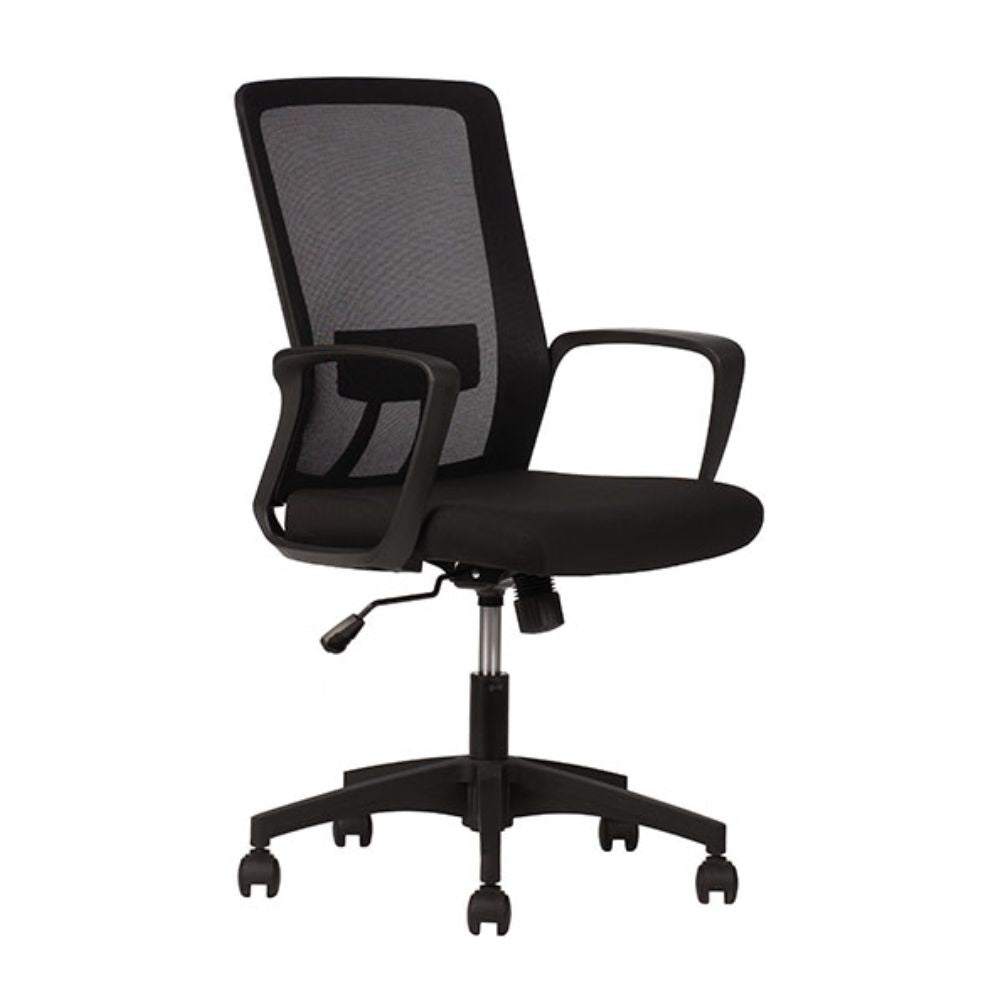 Silla De Oficina Operativa Soporte Lumbar - TECHNO PLAY RESPALDO BAJO - Negro - Respaldo y Asiento Tapizado - PLAY RESPALDO BAJO Negro - Techno - NOGAL BEAT -