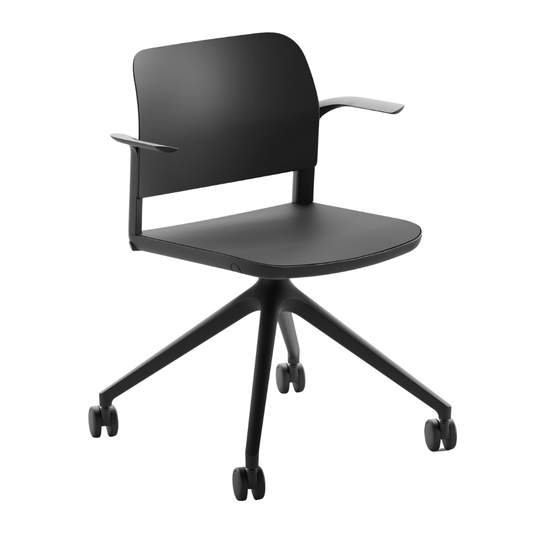 Silla de Oficina Visita Ergonómica - OFFIHO CIAO OHS - 11 negro - Asiento y Respaldo en Polipropileno - OHS - 11B negro - OFFIHO - NOGAL BEAT - Sillas de Oficina