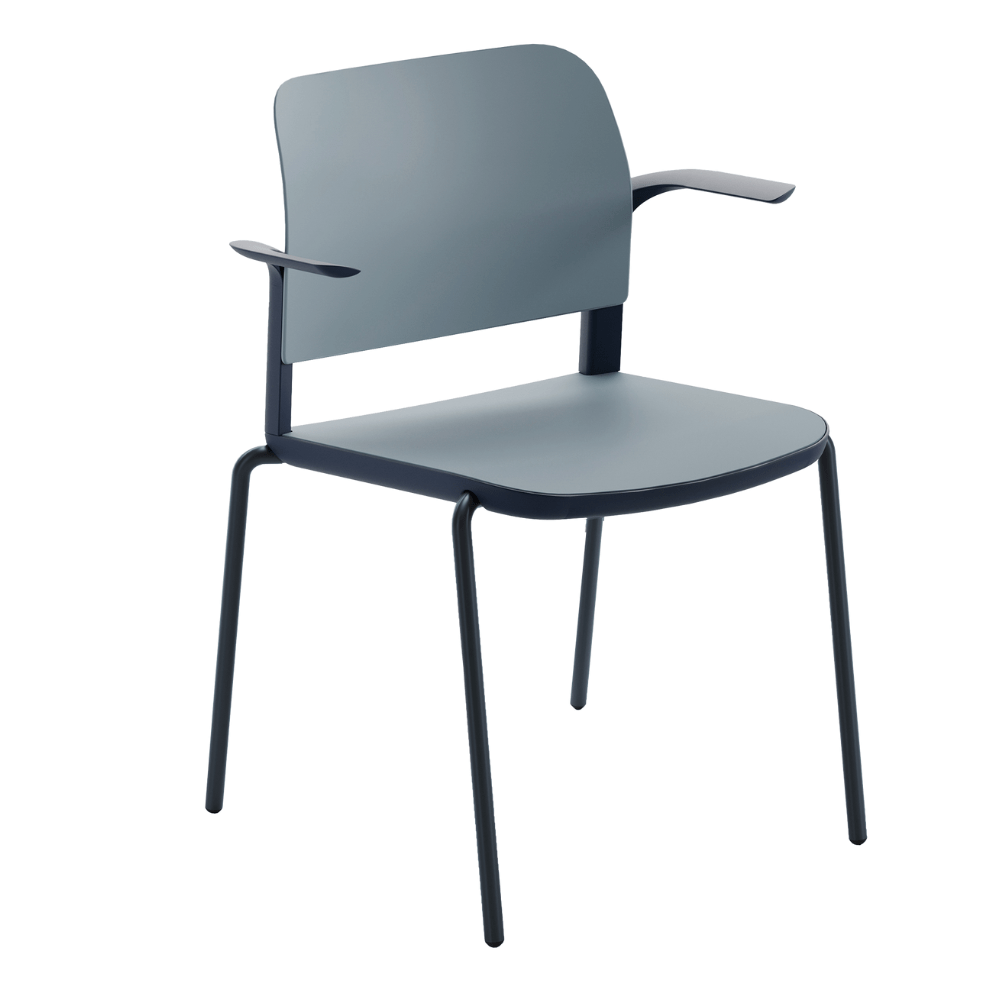 Silla de visita ergonómica Offiho Ciao OHV-11 con estructura de acero y asiento y respaldo en polipropileno