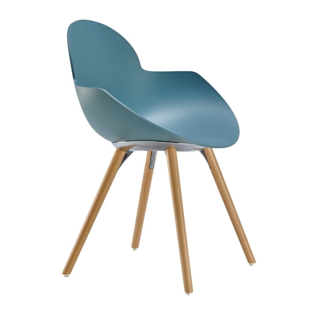 Silla de Oficina Visita - INFINITI COOKIE - Varios Colores - Asiento y Respaldo en Polipropileno - 112 - 2260A - AZL - Infiniti - NOGAL BEAT - Sillas de Oficina