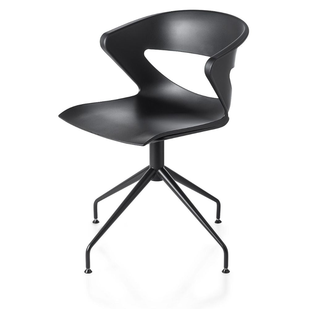 Silla De Oficina Visita Metal - TECHNO KICCA SPIDER - Varios Colores - Asiento y Respaldo sin Tapizado - KICCA SPIDER - NOGAL BEAT - NOGAL BEAT - Silla de oficina