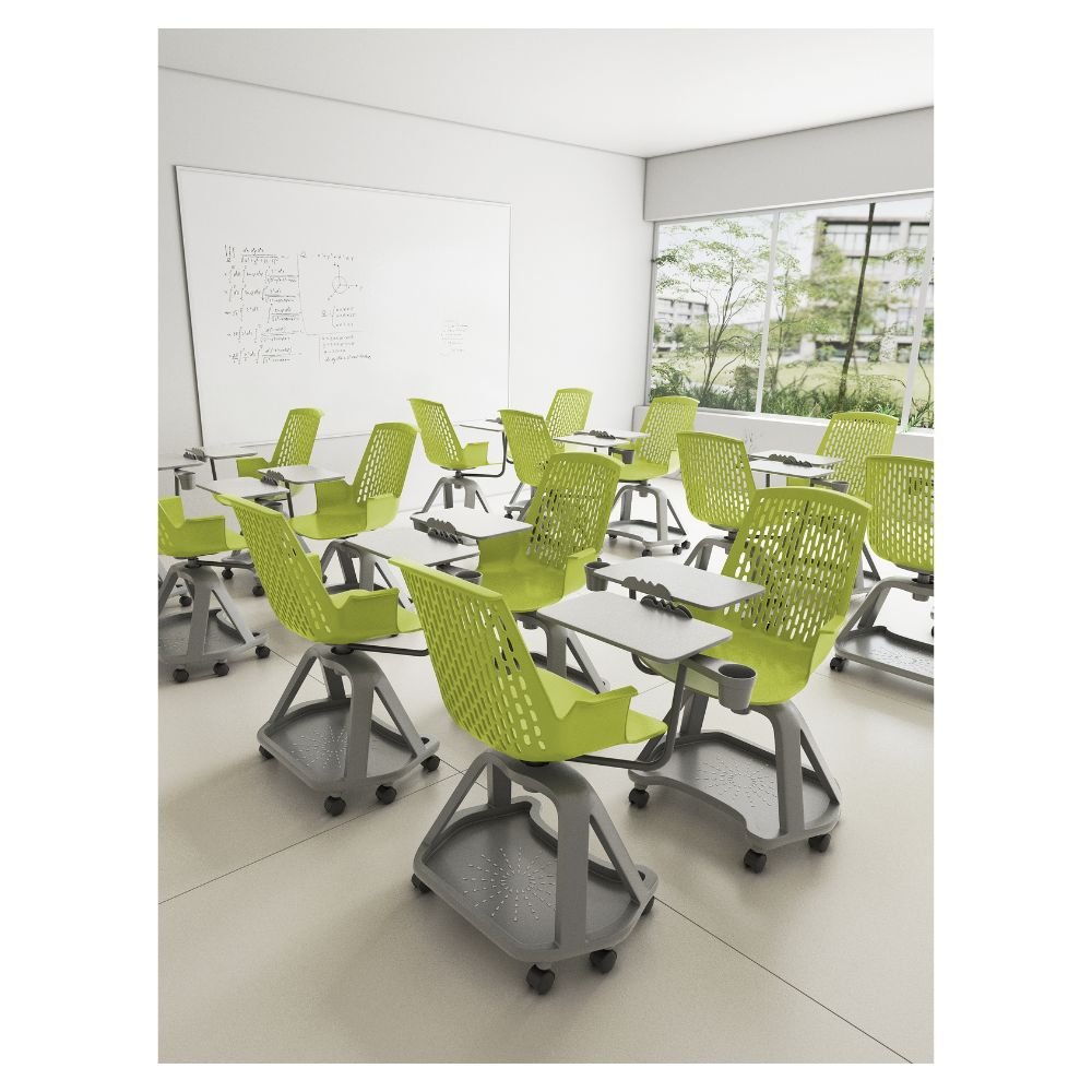 SILLA ESCOLAR OFFIHO BLOW OHP-2100 | Silla Escolar | Rodajas | Base Giratoria | Varios Colores | Polipropileno | Interior - OHP-2100 - OFFIHO - NOGAL BEAT - Sillas