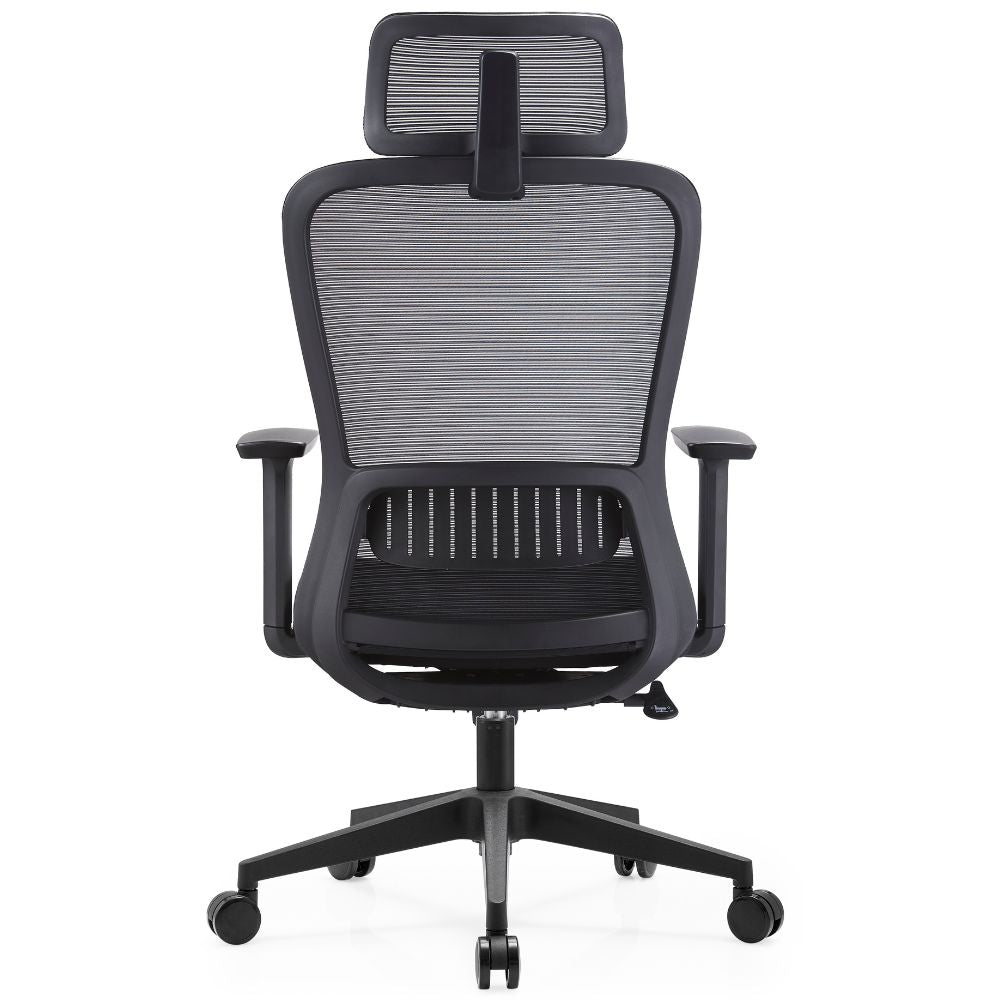 SILLA GERSA FENT ALTO | Silla Gerencial | Respaldo Malla | Cabecera | Brazos | Asiento Poliuretano | Base Nylon | Rodajas | Interior - Fent Alto - GERSA - NOGAL BEAT - Sillas de oficina