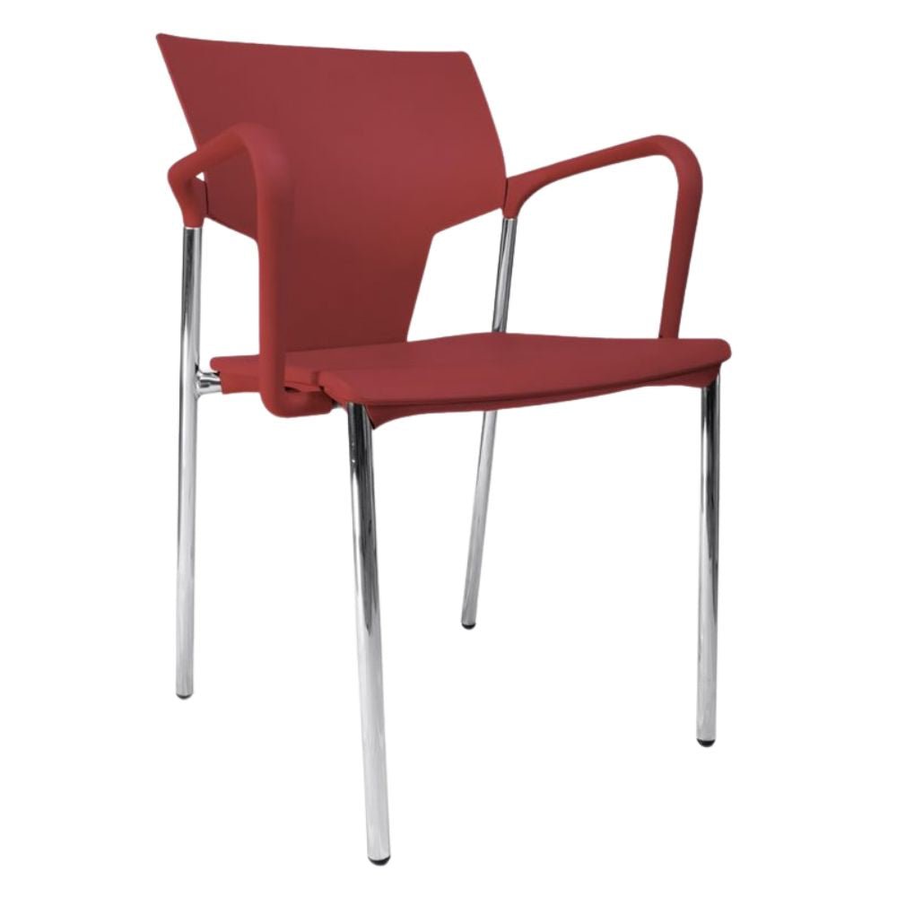 SILLA INFINITI AKTIVA BRAZOS | Silla Aktiva Brazos para Visita Institución | Polipropileno | Base 4 Puntas | Interior - 100-0620B-BDX - Infiniti - NOGAL BEAT - Sillas