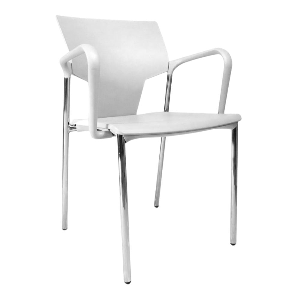 SILLA INFINITI AKTIVA BRAZOS | Silla Aktiva Brazos para Visita Institución | Polipropileno | Base 4 Puntas | Interior - 100-0620B-BCO - Infiniti - NOGAL BEAT - Sillas