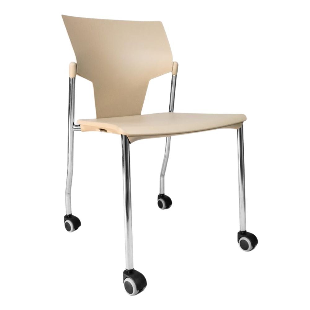 SILLA INFINITI AKTIVA CON RODAJAS | Silla con Rodajas para Sala Juntas Consutorio | Polipropileno | Interior - 102-06200-SND - Infiniti - NOGAL BEAT - Sillas