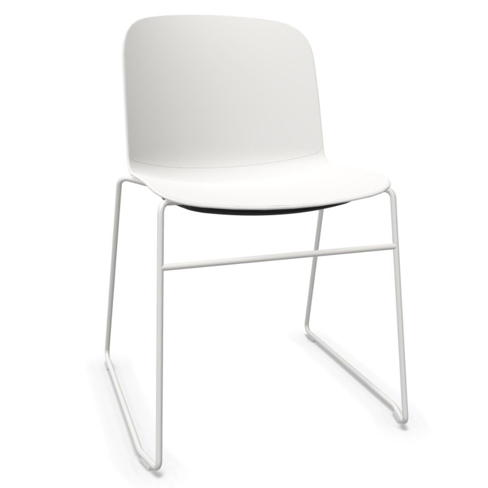 SILLA INFINITI RELIEF | Silla Ocasional | Base 4 Patas Estrella | Varios Colores | Asiento Monocarcasa Polipropileno | Interior - 110 - 6240S - BCO - Infiniti - NOGAL BEAT -