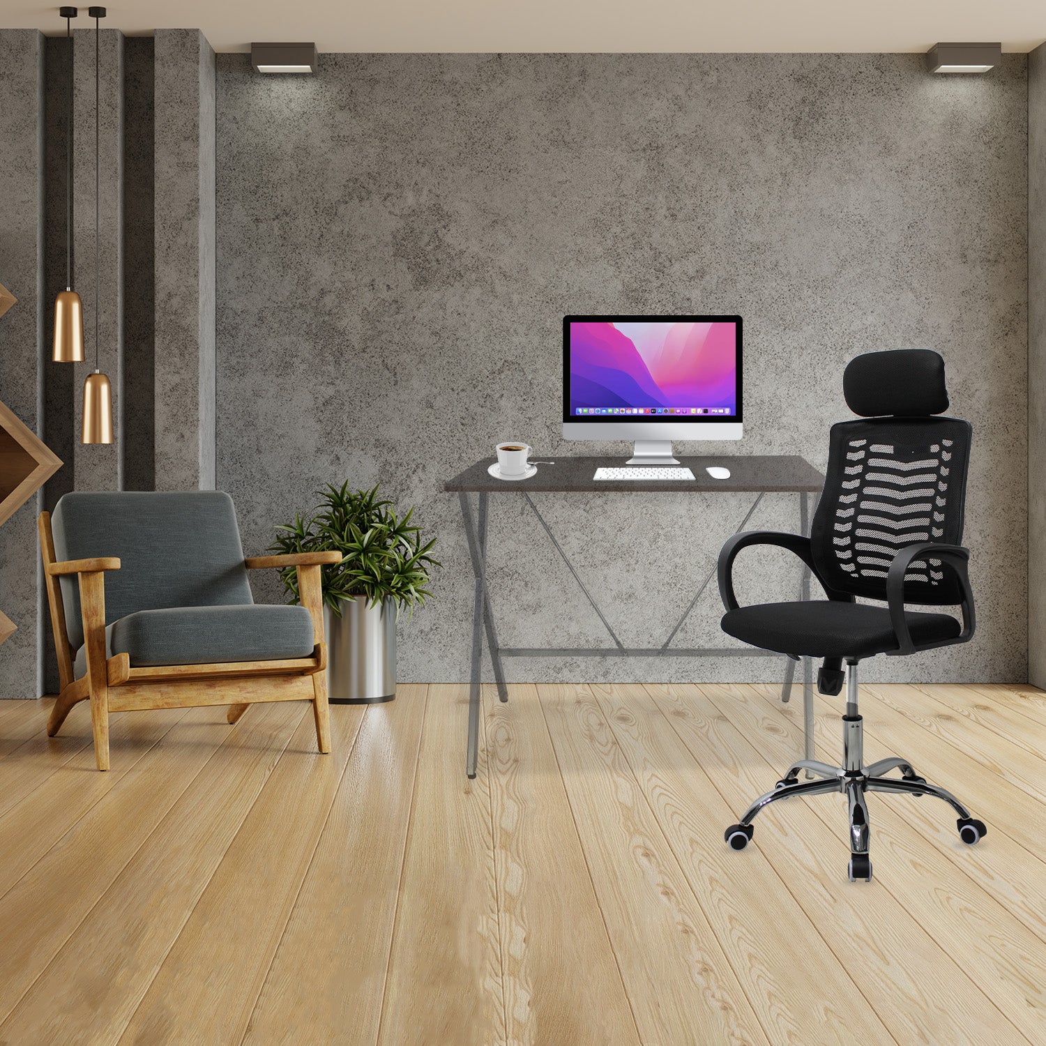 SILLA KINGSTRONG JM - 108A MESH SILL0903724 | Silla Ejecutiva Uso de Oficina | Giratoria | Malla Mesh | Interior - SILL0903724 - Mundo In - NOGAL BEAT - Silla de oficina