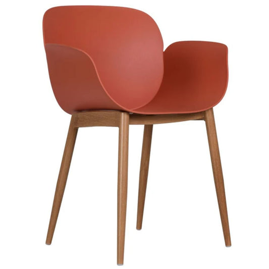 SILLA KINGSTRONG MANTOVA SILL0903765 | Silla Ocasional Minimalista | Base 4 Puntas Simulación Madera | Estructura Metal | Polipropileno | Interior | Habitación Sala de Estudio Dormitorio Biblioteca Cuarto Invitados Terraza Convivencia