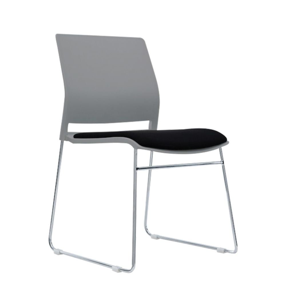 SILLA NOGAL BEAT ALBAR A - 600T | Silla Visitante | Respaldo Asiento Polipropileno | Tapiz | Estructura Cold Roll | Cromo | Regatón Antiderrapante | Exterior + Interior - A - 600T - ALBAR - NOGAL BEAT - Sillas