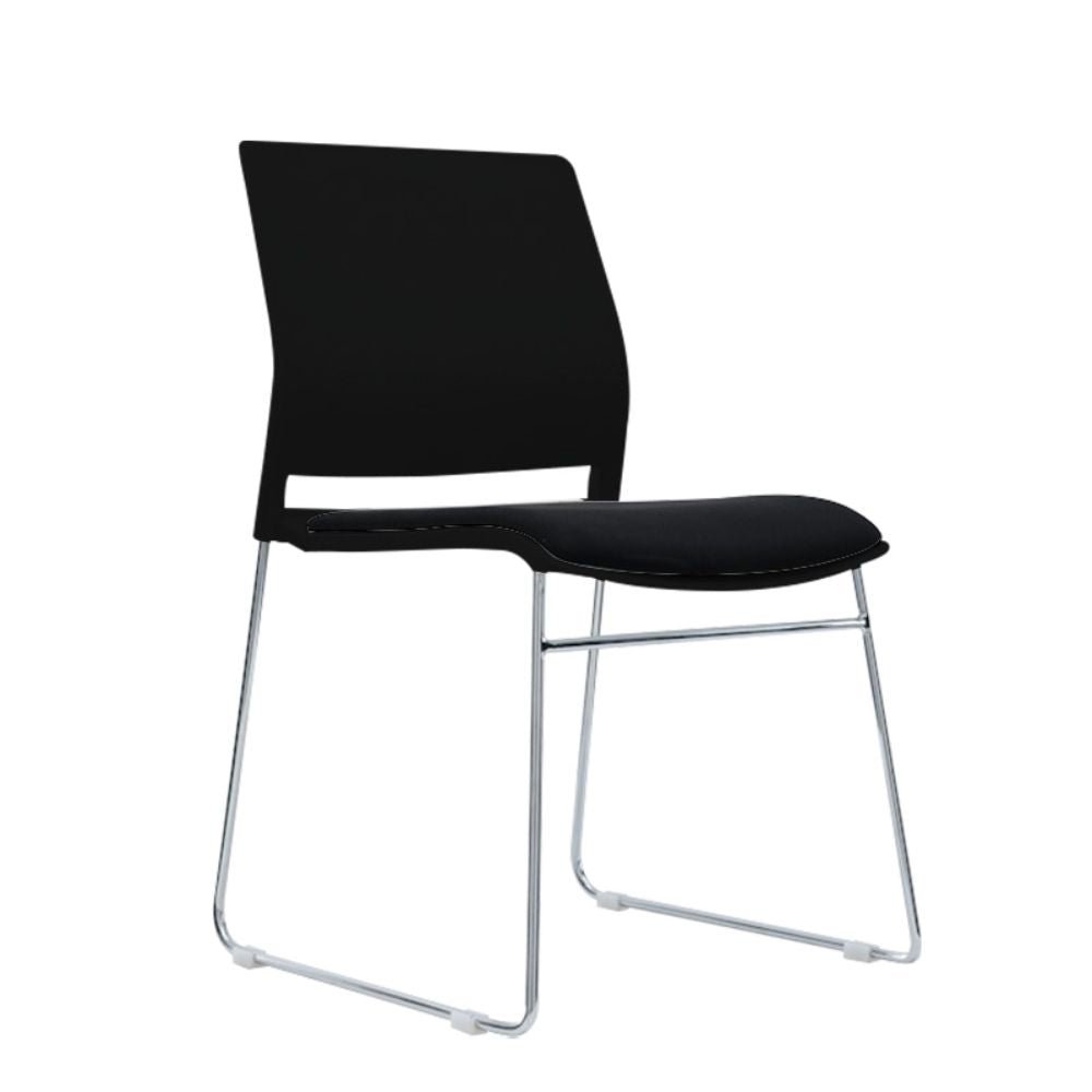 SILLA NOGAL BEAT ALBAR A - 600T | Silla Visitante | Respaldo Asiento Polipropileno | Tapiz | Estructura Cold Roll | Cromo | Regatón Antiderrapante | Exterior + Interior - A - 600T - ALBAR - NOGAL BEAT - Sillas