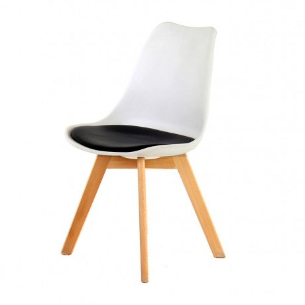 SILLA NOGAL BEAT CATARINA | Silla Ocasional Decorativa | Base 4 Puntas Madera | Varios Colores | Polipropileno Cubre Asiento en PU | Interior - SILLA CATARINA - MDO - NOGAL BEAT - Sillas