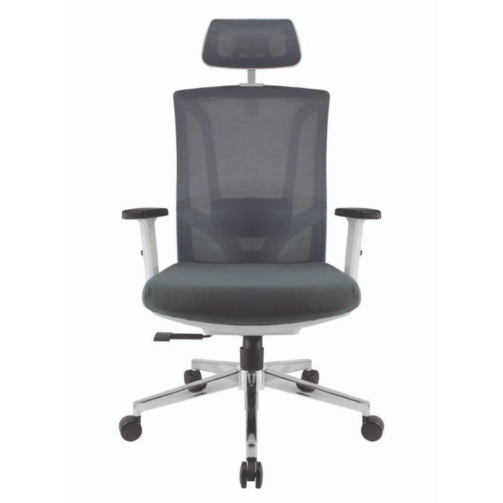 SILLA NOGAL BEAT E-11701 | Silla Gerencial | Asiento Poliuretano | Respaldo Polipropileno | Descansabrazos Ajustables | Base Metal | Tapiz Malla | Cabecera Ajustable | Interior - E-11701 - GERSA - NOGAL BEAT - Sillas para oficina