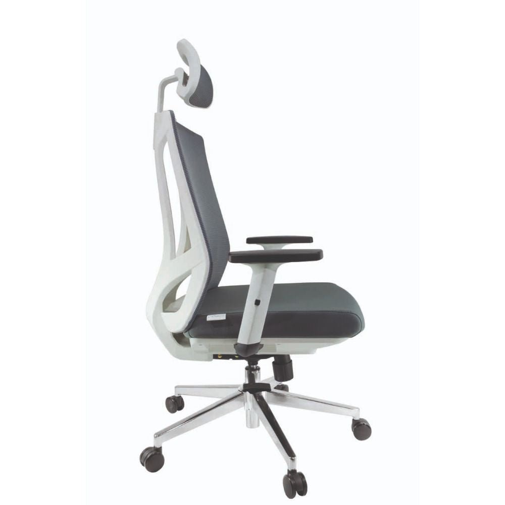 SILLA NOGAL BEAT E-11701 | Silla Gerencial | Asiento Poliuretano | Respaldo Polipropileno | Descansabrazos Ajustables | Base Metal | Tapiz Malla | Cabecera Ajustable | Interior - E-11701 - GERSA - NOGAL BEAT - Sillas para oficina