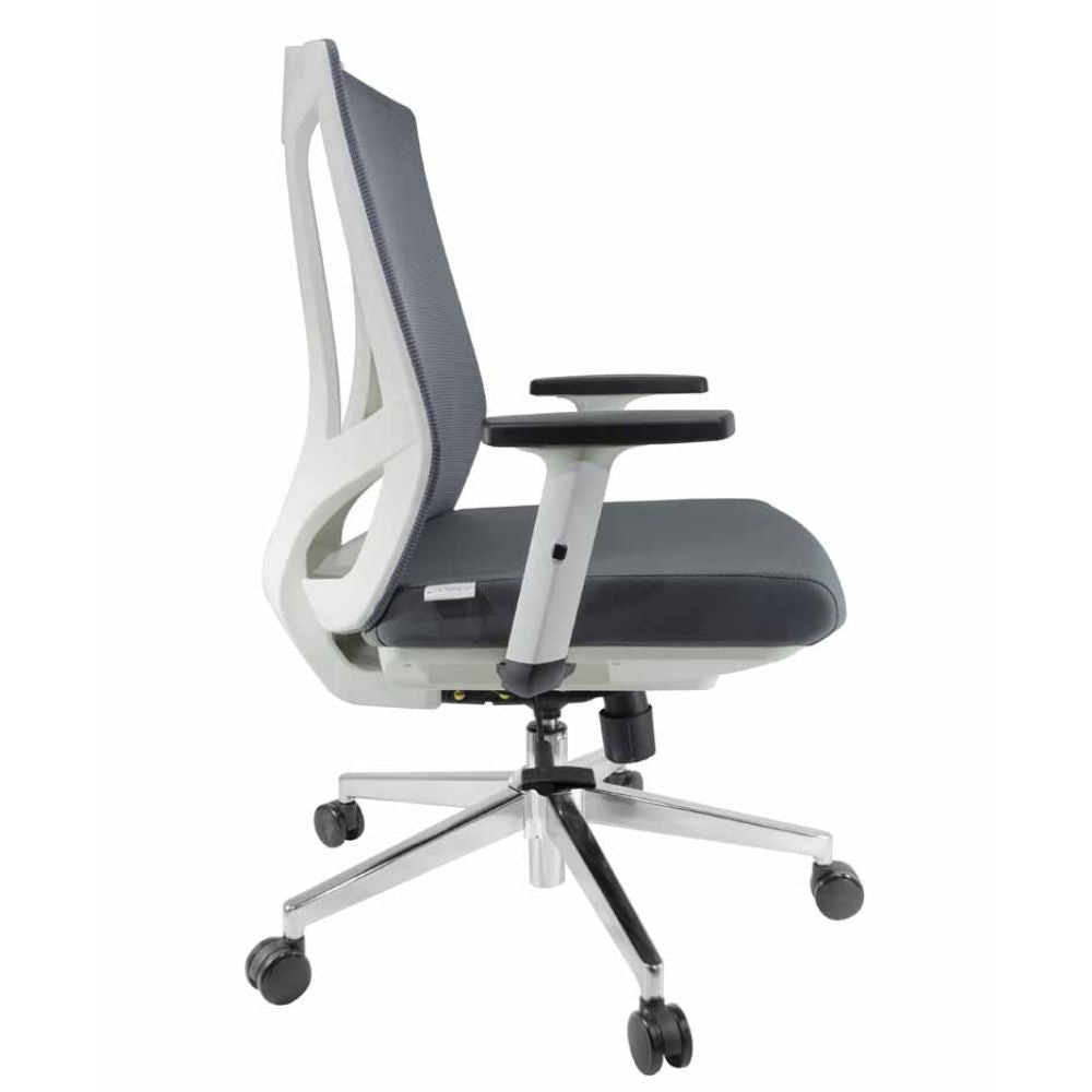 SILLA NOGAL BEAT E-11702 | Silla Gerencia | Asiento Respaldo Cabecera Polipropileno | Descansabrazos ajustable | Base Metal | Tapiz Malla | Asiento Tela | Interior - E-11702 - GERSA - NOGAL BEAT - Sillas para oficina