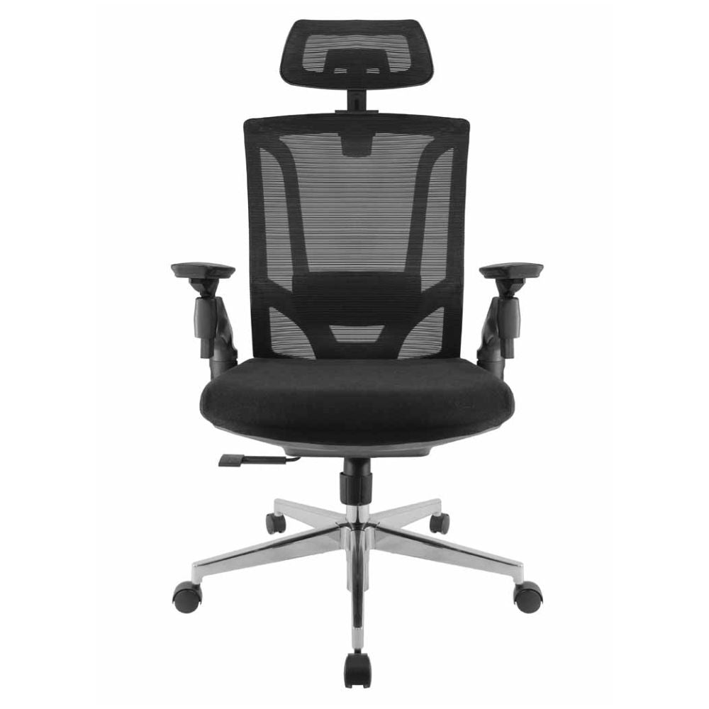 SILLA NOGAL BEAT E-11751 | Silla Gerencial | Asiento Poliuretano | Respaldo Cabecera Polipropileno | Descansabrazos | Base Metal | Tapiz Malla | Tela | Interior - E-11751 - GERSA - NOGAL BEAT - Sillas para oficina