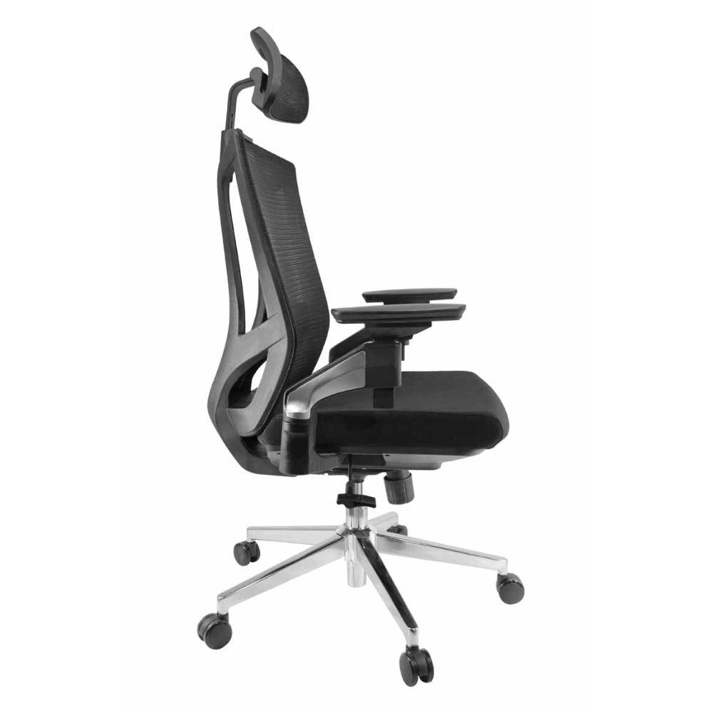 SILLA NOGAL BEAT E-11751 | Silla Gerencial | Asiento Poliuretano | Respaldo Cabecera Polipropileno | Descansabrazos | Base Metal | Tapiz Malla | Tela | Interior - E-11751 - GERSA - NOGAL BEAT - Sillas para oficina
