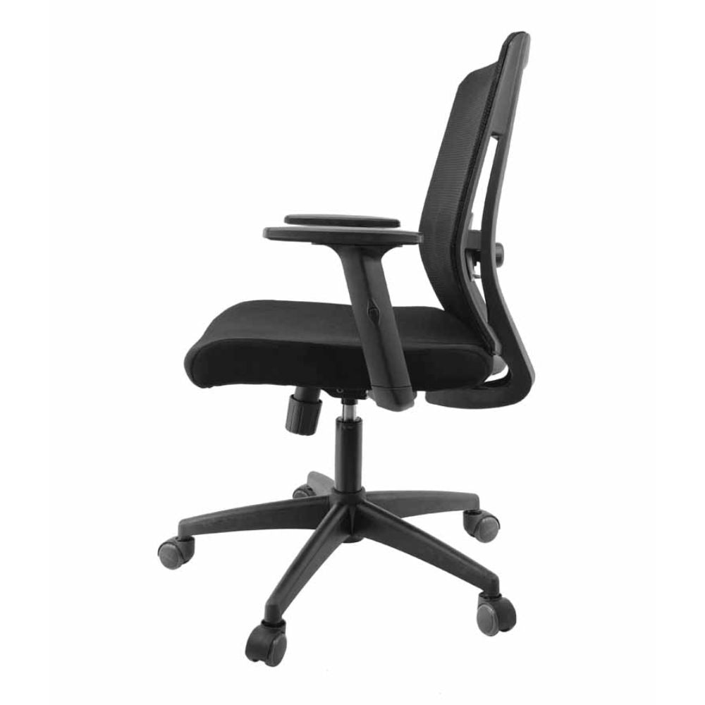 SILLA NOGAL BEAT E-16552 | Silla Gerencial | Asiento Hule Espuma | Respaldo Cabecera Polipropileno | Descansabrazos | Base Nylon | Tapiz Malla | Tela | Interior - E-16552 - GERSA - NOGAL BEAT - Sillas para oficina