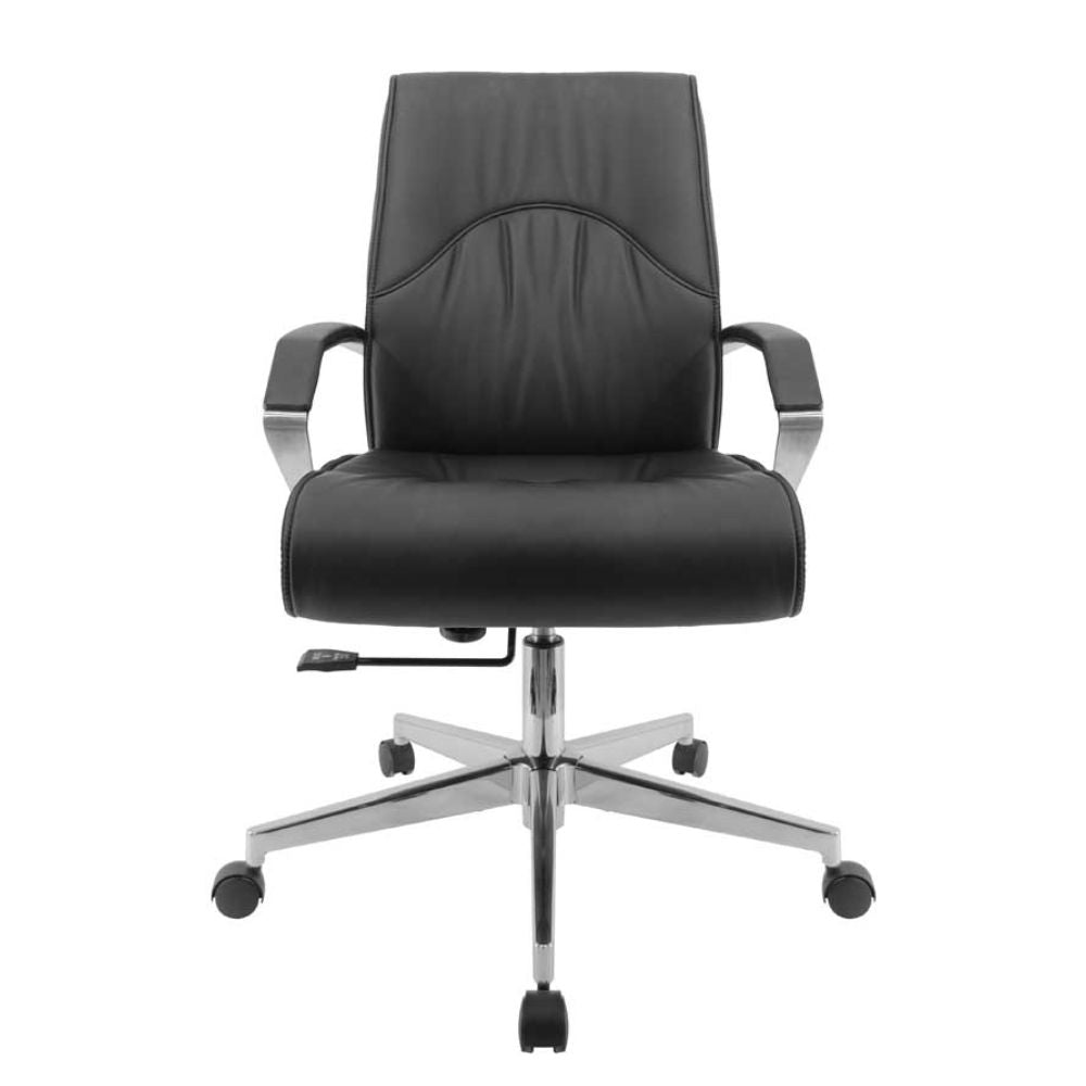 SILLA NOGAL BEAT E-2002 | Silla Directiva | Asiento Respaldo Cabecera Hule Espuma | Descansabrazos Aluminio | Base Metálica | Tapiz Vinipiel | Interior - E-2002 - GERSA - NOGAL BEAT - Sillas para oficina